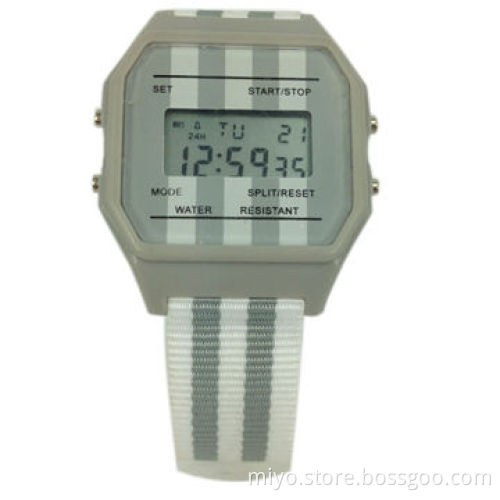 Children's watch in plastic case and canvas strap, LED module, lightweight, convenient to carry